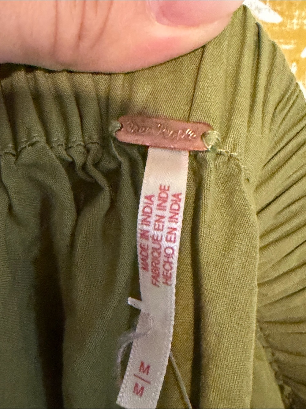 Free People Olive Midi Skirt with Gathered Waist - Picture 3 of 3